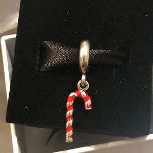Authentic Pandora Charm - Christmas Candy Cane - Rare & Discontinued